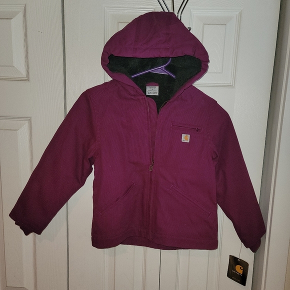 Carhartt Girls Youth Plum Sherpa Lined Jacket nwt - Picture 2 of 4